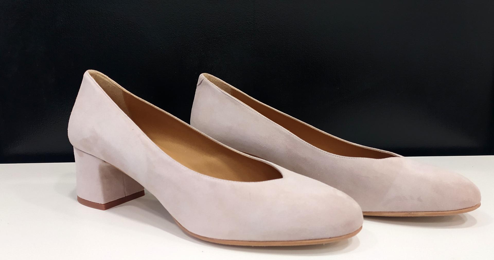 Salón ante nude tacón grueso