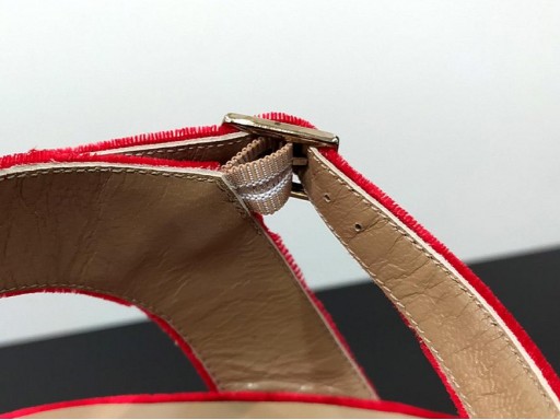 Sandalia cruzada terciopelo rojo [3]