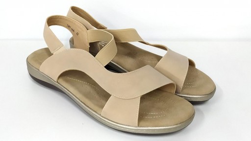 Sandalia cuña baja beige [0]