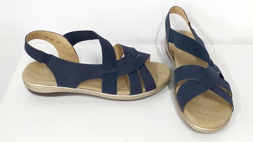 Sandalia azul marino ancho especial [1]