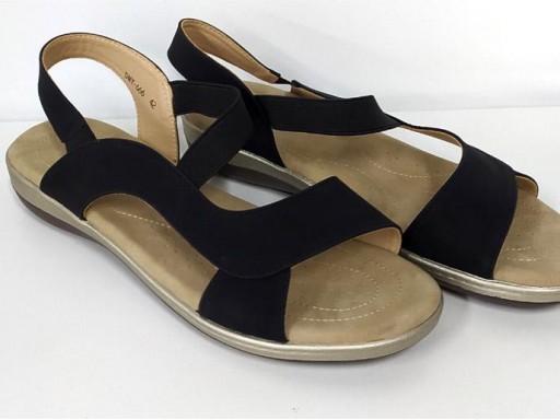 Sandalia cuña baja negra [0]