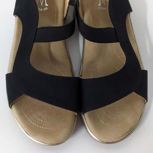 Sandalia cuña baja negra [2]