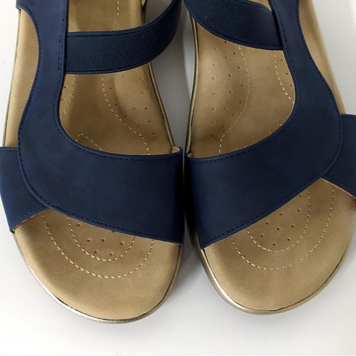 Sandalia cuña baja azul [2]