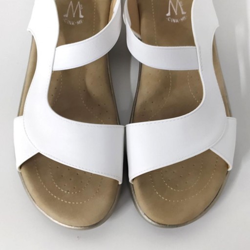 Sandalia cuña baja blanca [2]
