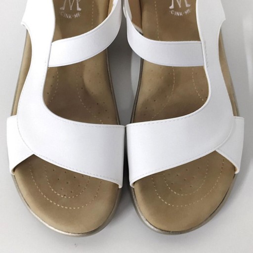 Sandalia cuña baja blanca [2]