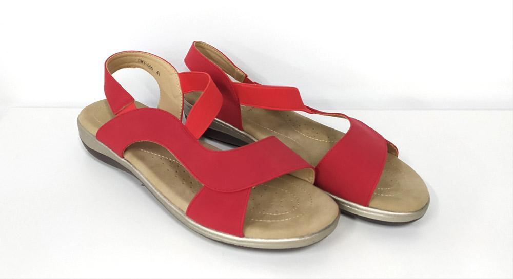 Sandalia cuña baja roja