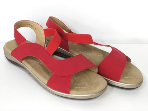 Sandalia cuña baja roja [0]