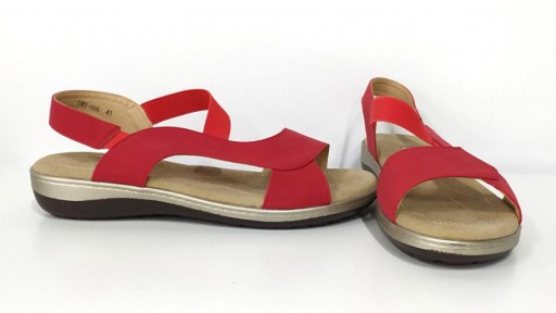 Sandalia cuña baja roja [1]