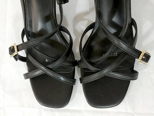 Sandalia tacón cruzada negro [3]