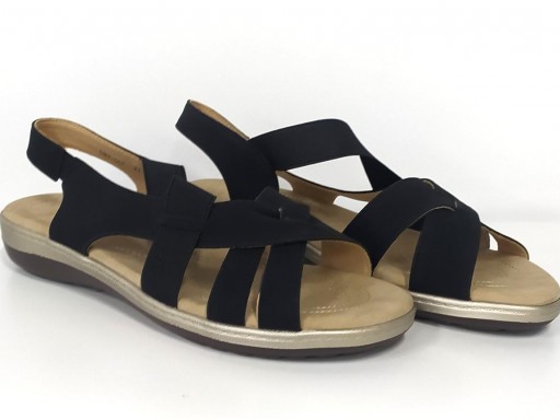 Sandalia negra ancho especial