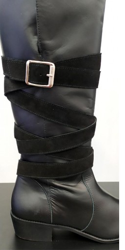 Bota alta cintas piel negra [3]