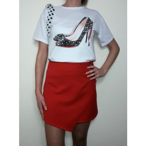 Camiseta Tacones Tachas Blanca [2]