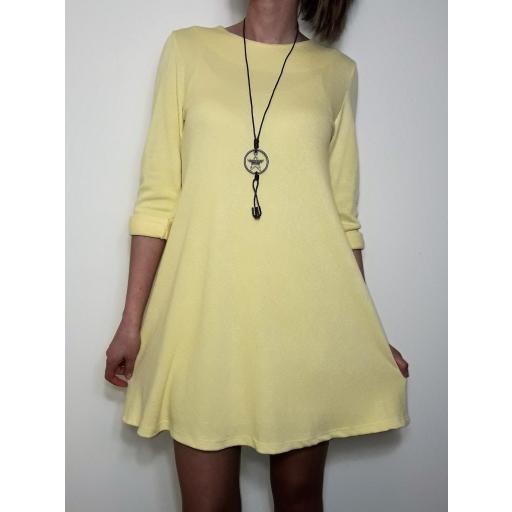 Vestido evasé amarillo [0]