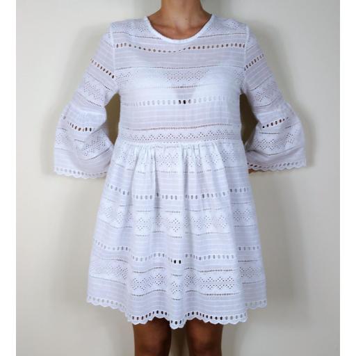 Vestido Perforado Blanco [0]