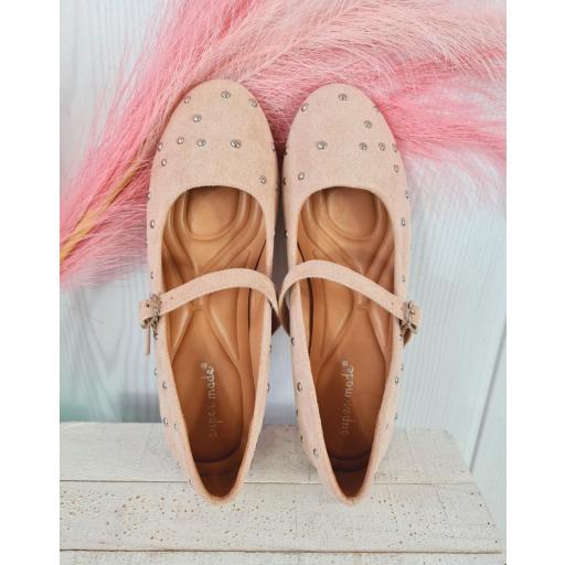Bailarinas Beige Tachas [1]