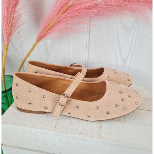 Bailarinas Beige Tachas [3]