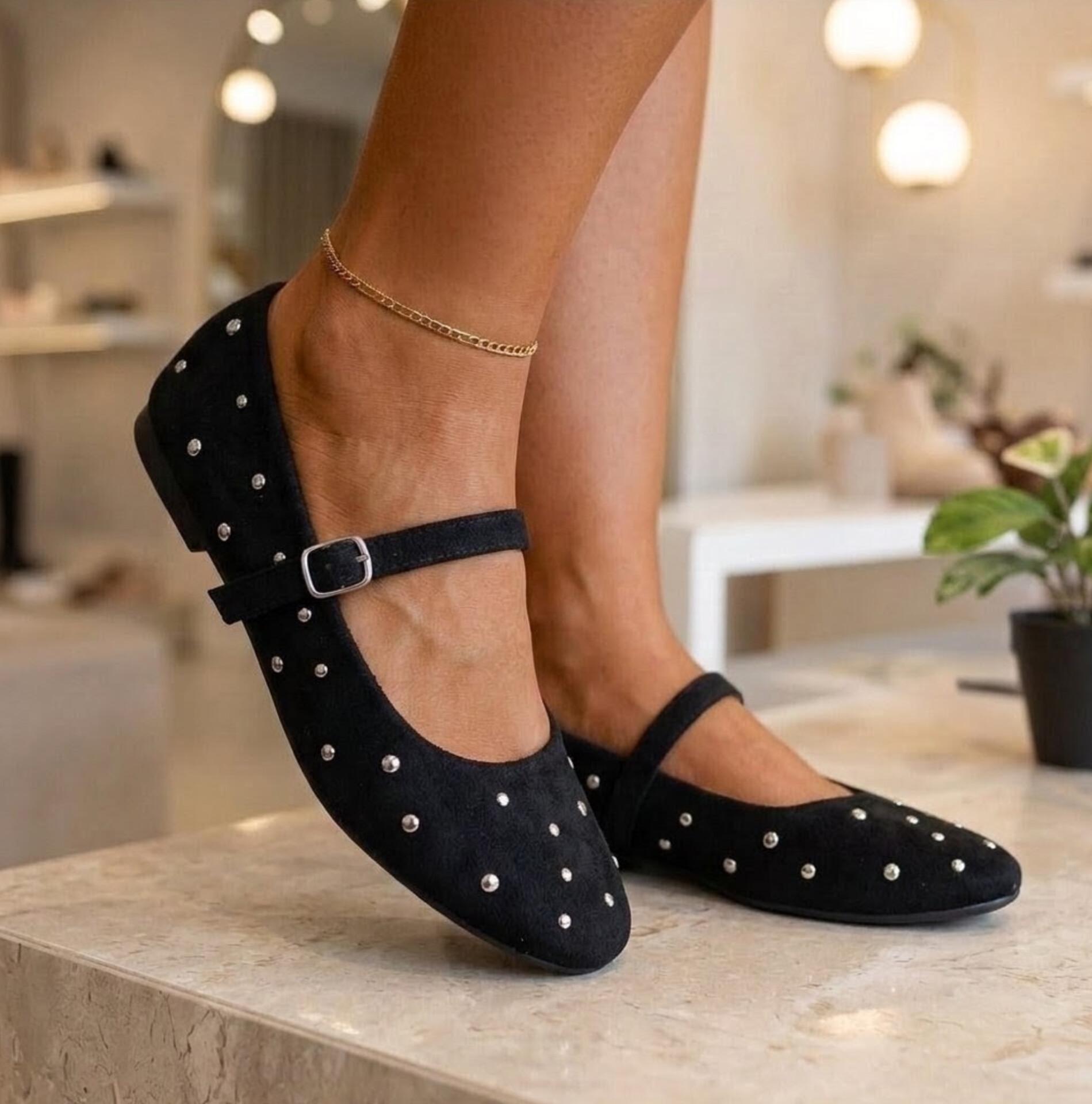 Bailarinas Negras Tachas