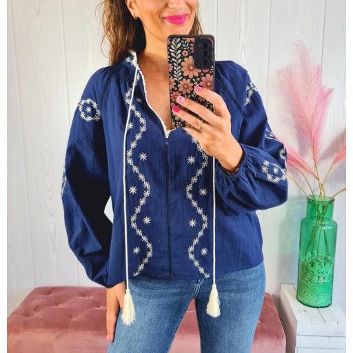 Blusa Azul Bordados [1]