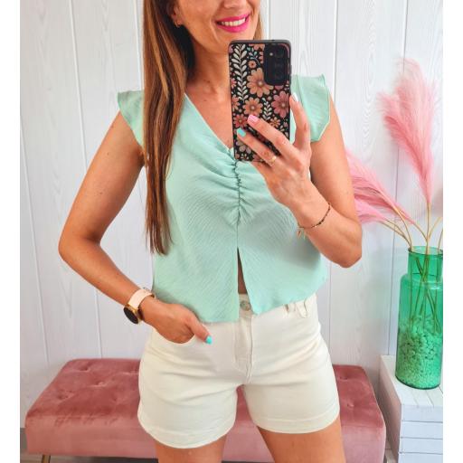 Blusa Frunce Aguamarina [0]
