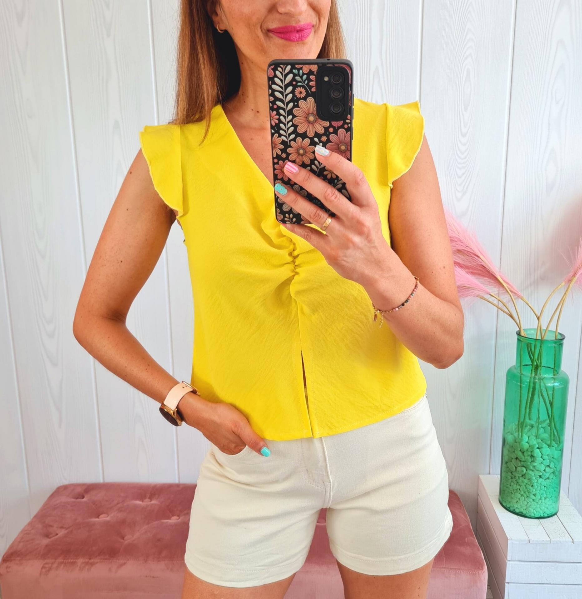 Blusa Frunce Amarilla