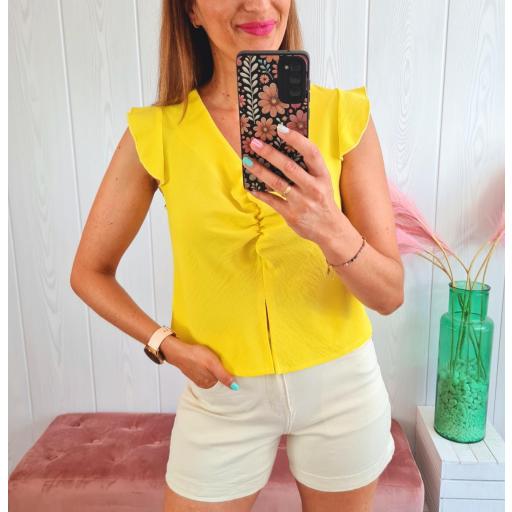 Blusa Frunce Amarilla