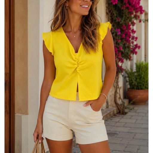 Blusa Frunce Amarilla