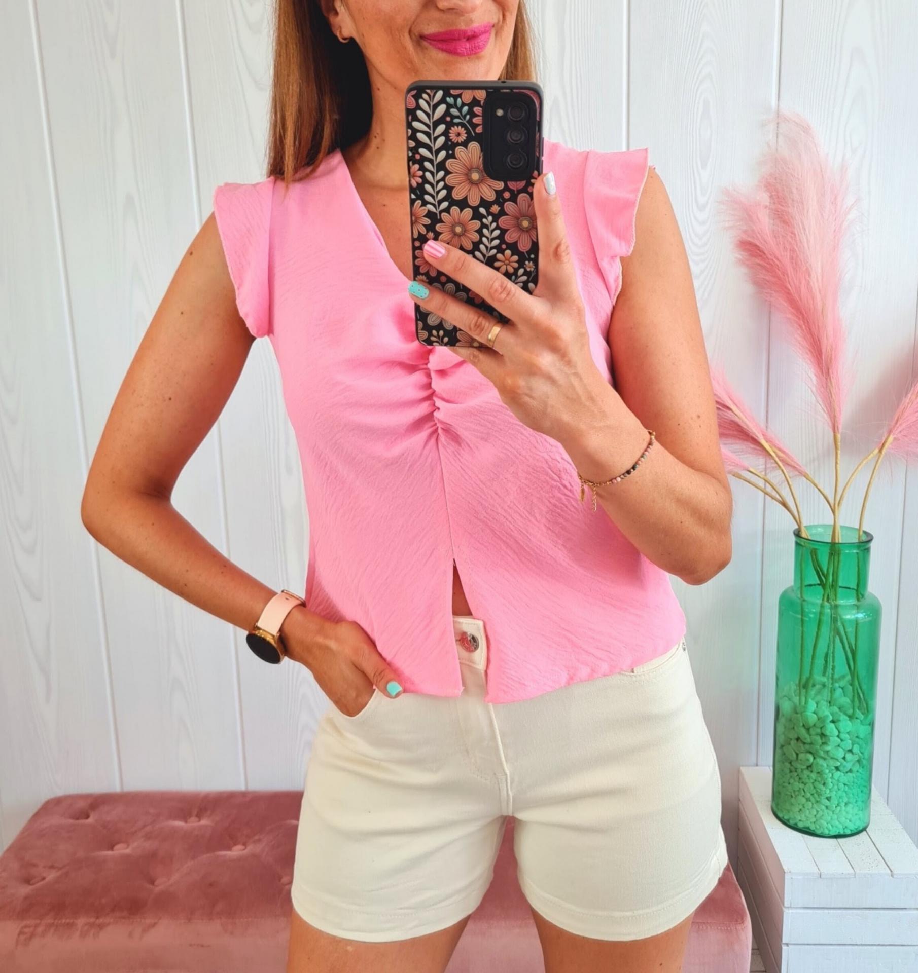 Blusa Frunce Rosa