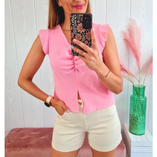 Blusa Frunce Rosa