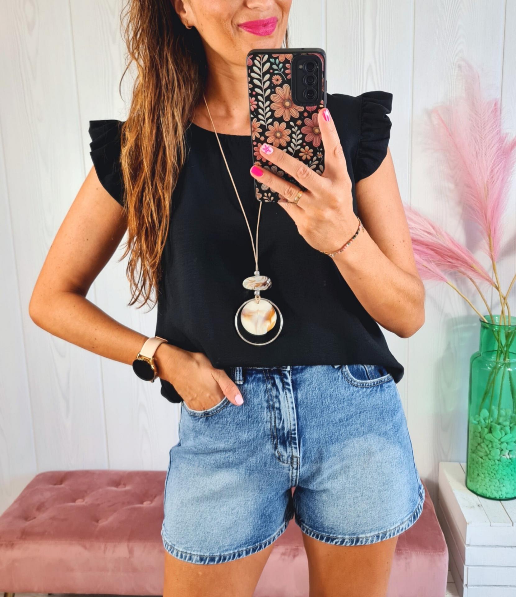 Blusa Negra Colgante
