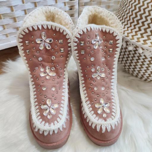 Botas Cuña Rosa Piedras [3]