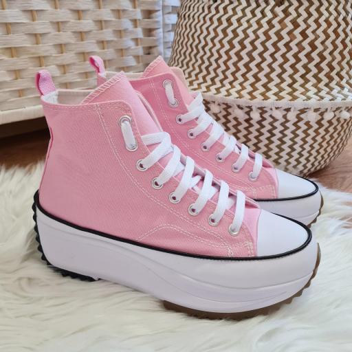 Botas Lona Rosa Chicle [0]