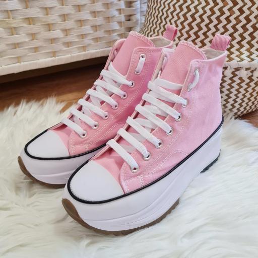 Botas Lona Rosa Chicle [1]