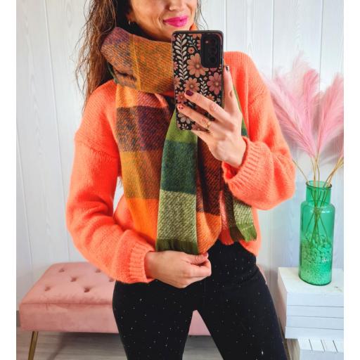 Bufanda Cuadros Naranja [2]