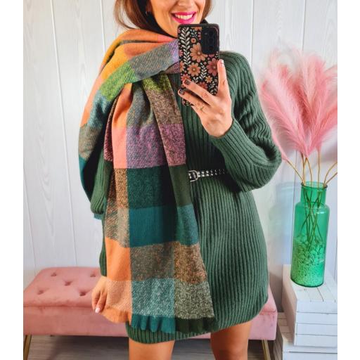 Bufanda Cuadros Verdes