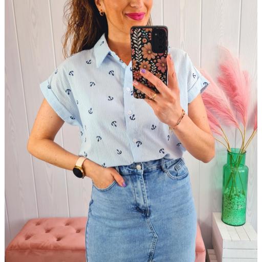 Camisa Anclas Azul [0]