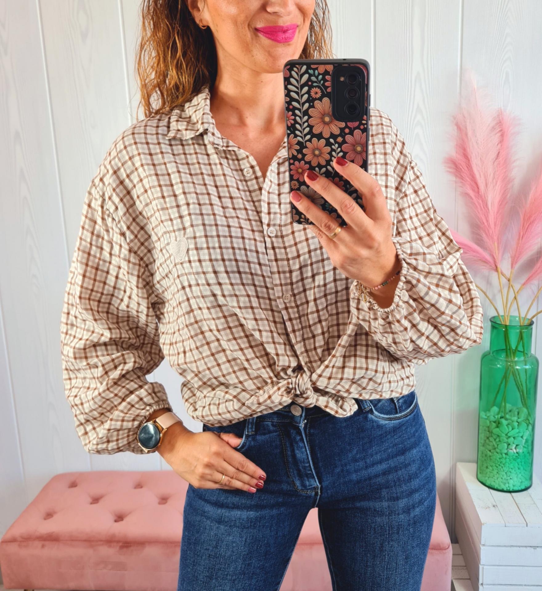 Camisa Cuadros Corazón
