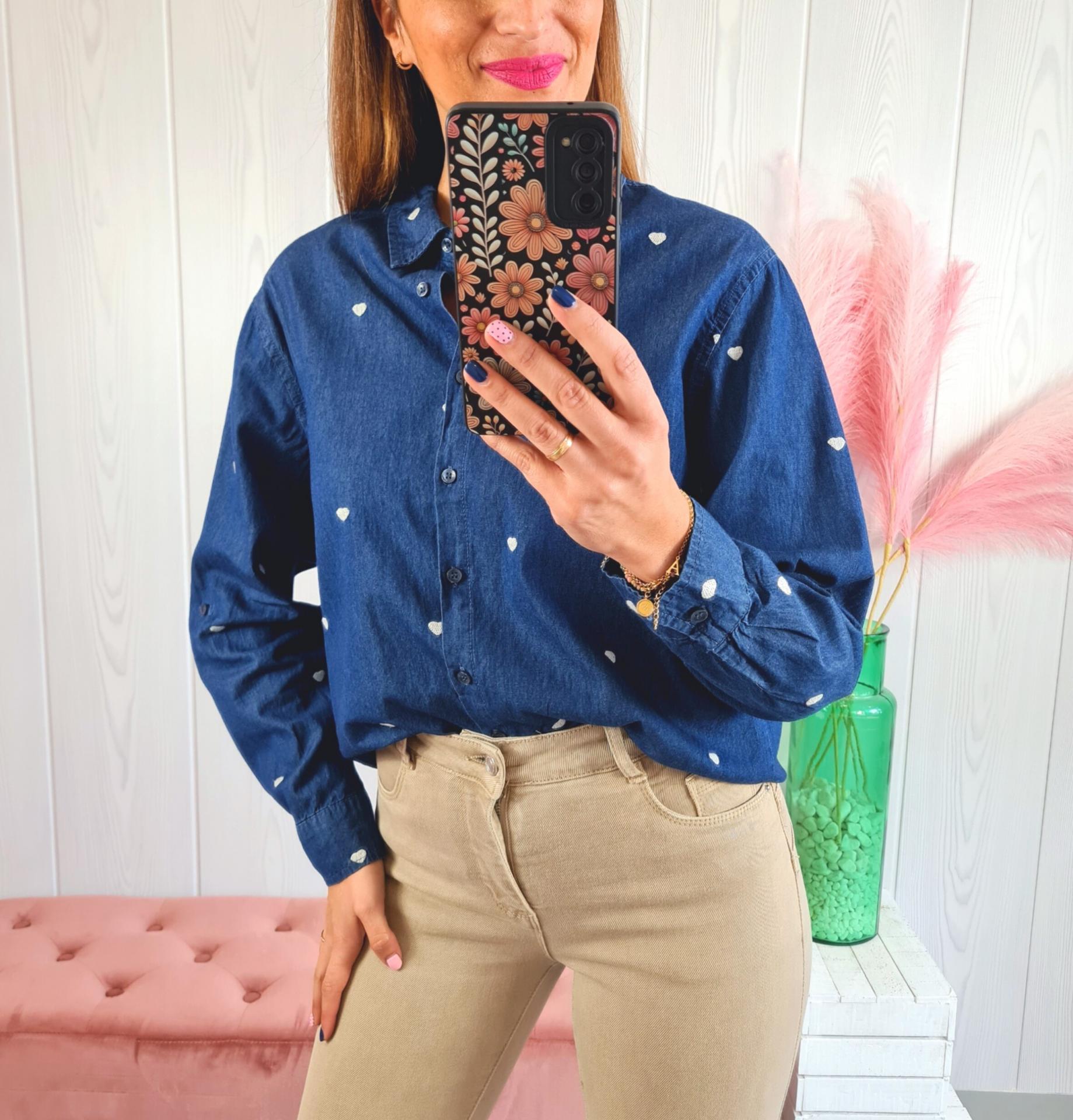 Camisa Denim Corazones