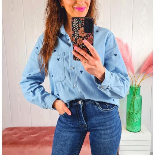 Camisa Vaquera Corazones [0]