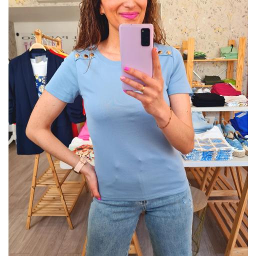 Camiseta Azul Botones [1]