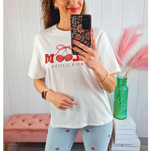 Camiseta Blanca Cerezas [1]