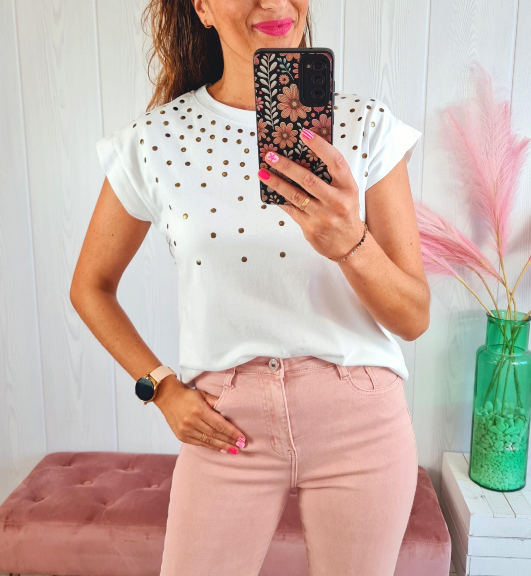 Camiseta Blanca Circulitos
