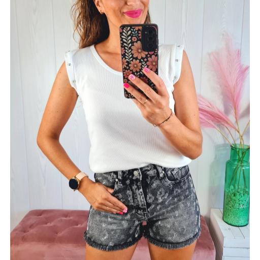 Camiseta Blanca Tachas [0]