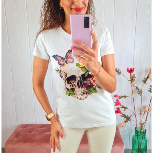 Camiseta Calavera Beige [1]