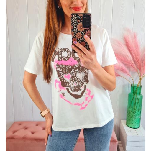 Camiseta Calavera Choco Rosa [1]