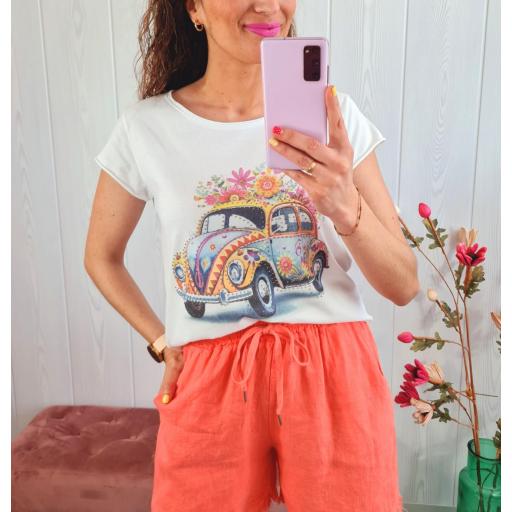 Camiseta Coche Flores [2]