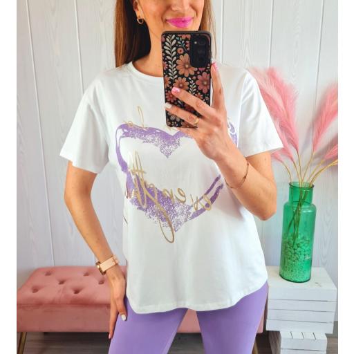 Camiseta Corazón Morado [0]