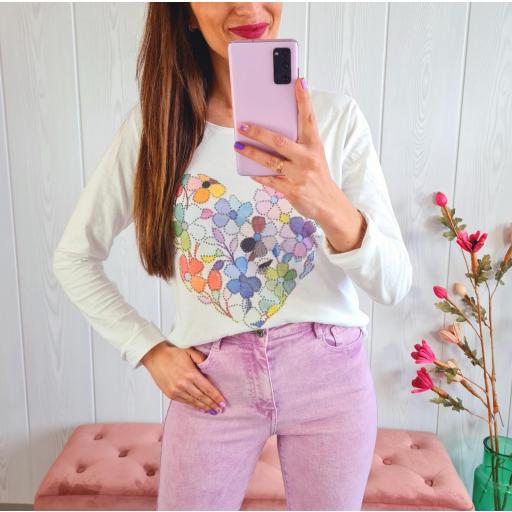 Camiseta Corazón Multicolor
