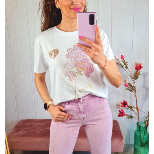 Camiseta Corazones Malva [3]