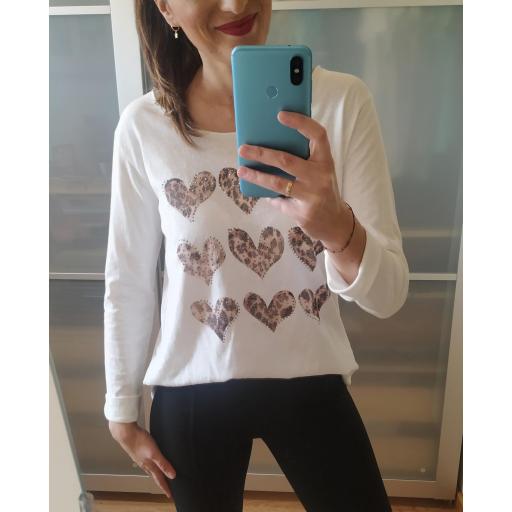 Camiseta Corazones Print [0]