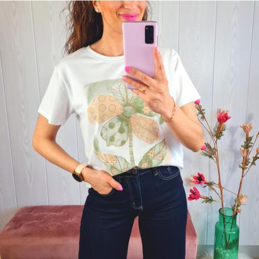 Camiseta Flor Militar